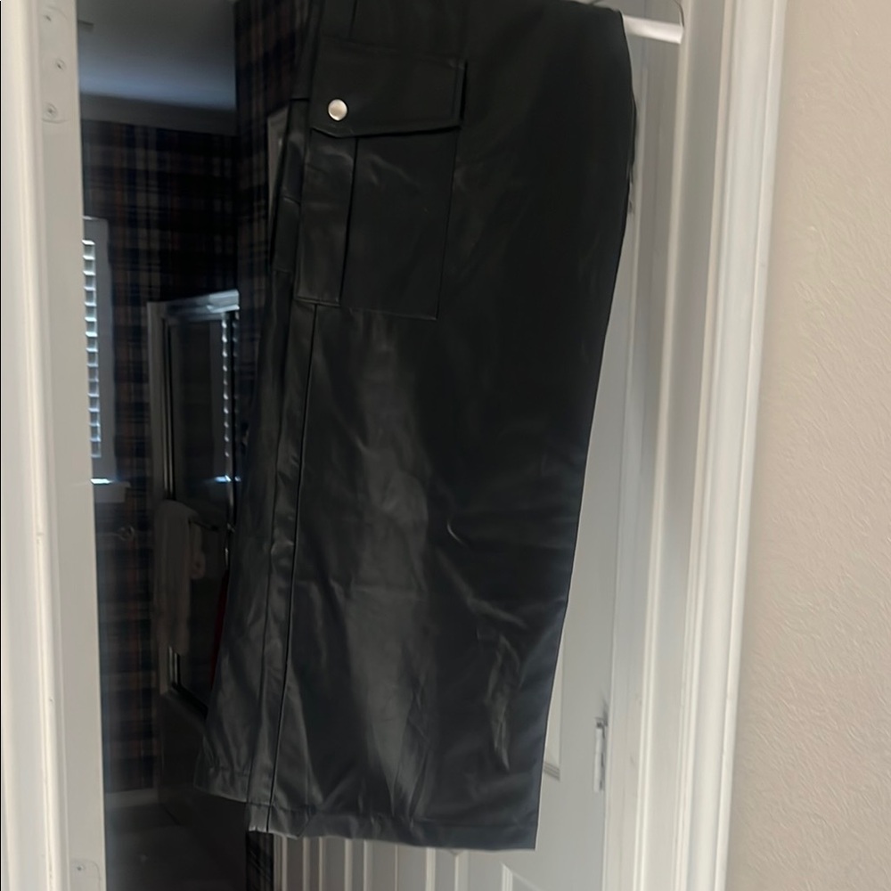 Entro Black Faux Leather Pants